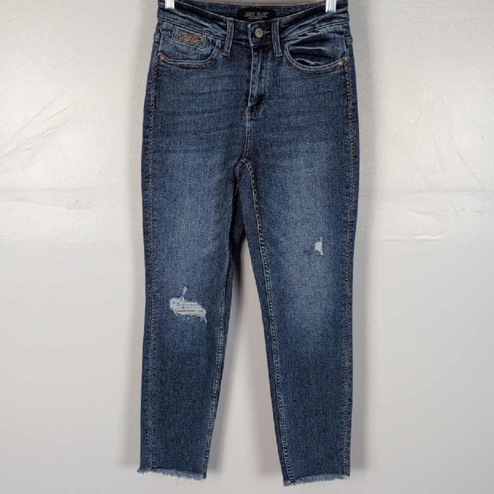 Judy Blue Distressed Boyfriend Fit Jeans